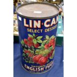 A WWII rationing tin "lin-can" for English fruits and garden peas