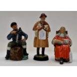 Royal Doulton bisque figure The Judge HN2443 together with two further earthenware figures The
