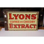 1920/30's Lyons Coffee and Chicory extract tin plate advertising sign