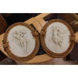 A pair of Continental plaques in 3D marbled effect