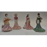 Four Coalport ladies, Age of Elegance figurines,