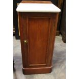 A Victorian marble topped pot cupboard.