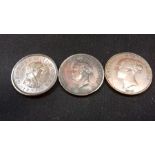 George III penny 1806, George IV penny 1826 and Victoria penny 1848 (3)