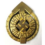 WW2 Third Reich HJ Golden Leaders Sports Badge. Tombak.