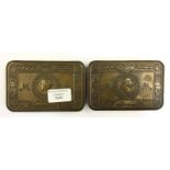 WW1 British Princess Mary's Christmas Gift Tin 1914. Two examples. No contents to either example.