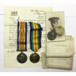 WW1 British War Medal and Victory medal to 2nd Lieut. H Rosindale.