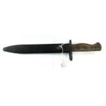 WW2 British Jungle Carbine Bayonet. 20cm long Bowie style blade marked "294 WSC" and "X".