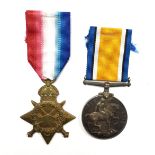 WW1 British 1914-15 Star and British War Medal to 42801 Gunner T Griffies, Royal Garrison Artillery.