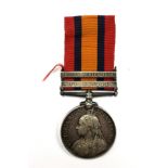 Queens South Africa Medal with South Africa 1902 and Transvaal clasps to 4366 Pte R Thompson,