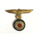 WW2 Third Reich Kreigsmarine other ranks cap eagle and cockade on stick pin fitting for Tellermutze