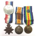 WW1 British Trio of 1914-15 Star, War Medal and Victory Medal to 468 Pte B Perrins,