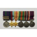 WW2 British set of miniature medals mounted on a bar consisting of GSM with Malaya and Palestine