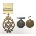 WW1 British War Medal and Victory Medal to T-422339 Pte F Hills, ASC. No ribbons.