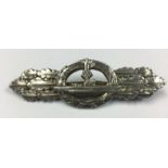 WW2 Third Reich U Bootspange im silber. U Boat clasp in Silver.