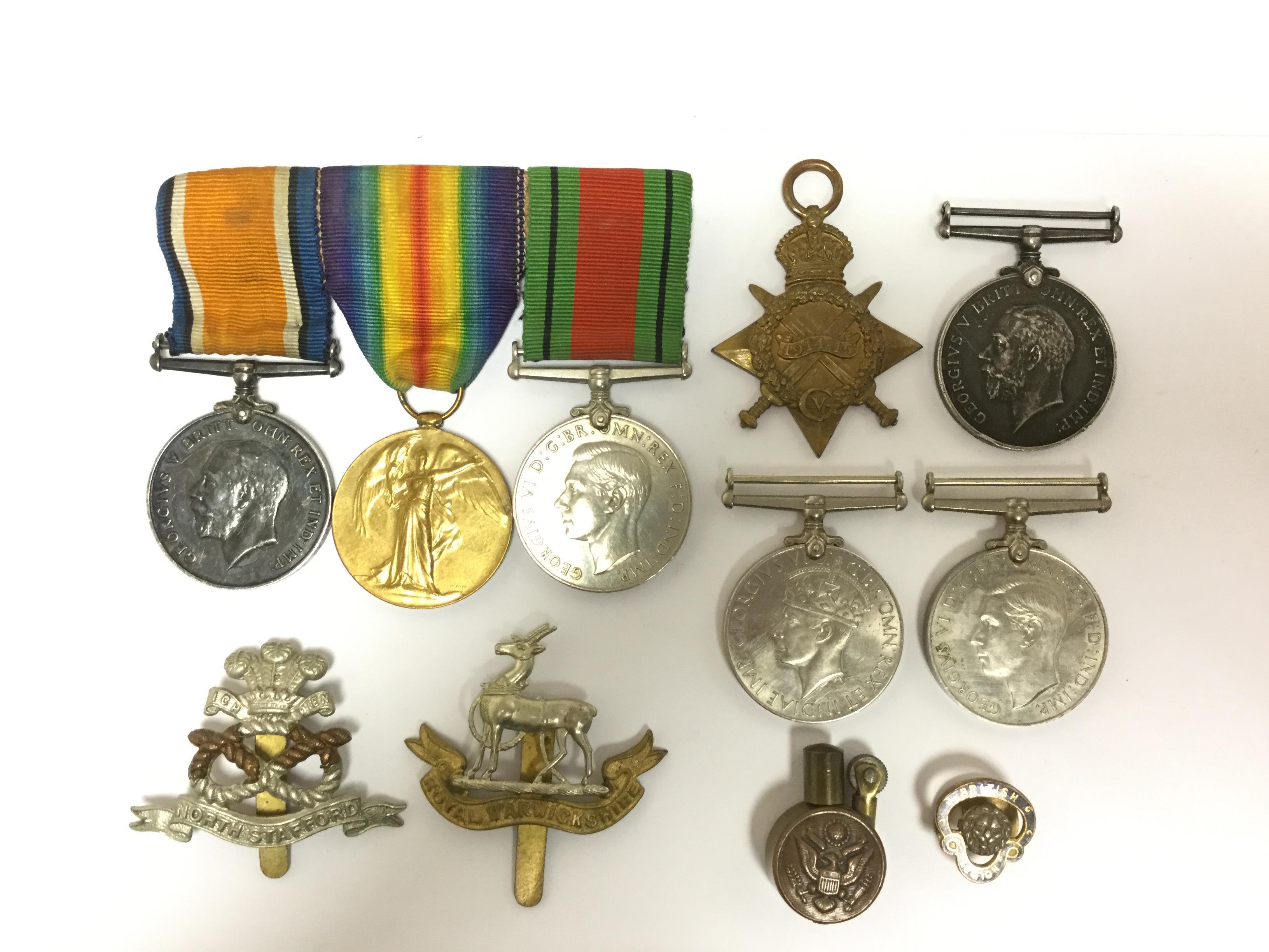 WW1 British War Medal, Victory Medal and WW2 Defence Medal to 101237 Pte F Lees, Notts & Derby Regt.