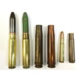 WW2 British 20mm Cannon shells by Kynoch, incendary and practise,