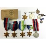 WW2 British 1939-45 Star, Africa Star (no ribbon), Atlantic Star, War Medal.