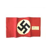 WW2 Third Reich NSDAP Armband. Cotton. Machine woven swastika.