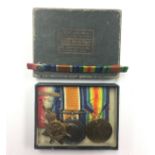 WW1 British 1914 Star and clasp, British War Medal and Victory Medal to D-6287 Pte H.