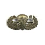 WW11 US Army Paratroopers wings maker marked "J.R Gaunt London", pin backed.