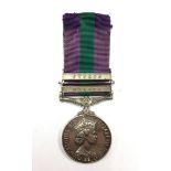 ERII General Service Medal with Malaya and Cyprus Clasps to 23238196 Fus. JR Morgan, RWF.