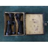 WW2 British Binoculars x 5 Prism Mk IV, No 7113. Broad Arrow marked. With rubber eye cup.