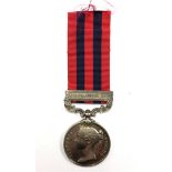 India General Service Medal with NW Frontier 1891 Clasp to 2198 Pte J Connolly 4th Bn K.R.Rif.C.