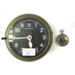 WW2 British Military issue Waltham Pocket watch, black face with Arabic numerals,