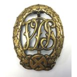 WW2 Third Reich Hungarian Volksdeutsche Sports badge. Botton hook partly broken.