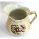 WW1 British Ceramic Water Jug with Bruce Bairnsfather cartoon decoration.