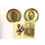 WW1 British Trench Art Desk Photo frames in the form of Horse Shoes (pair) both marked "France"