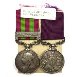 India Medal 1895 Victoria issue obverse) with Punjab Frontier 1897-98 Clasp and Army Long Service