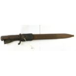 WW1 Imperial German Butcher bayonet. 365mm long Sawbacked blade marked Crown and Erfurt.