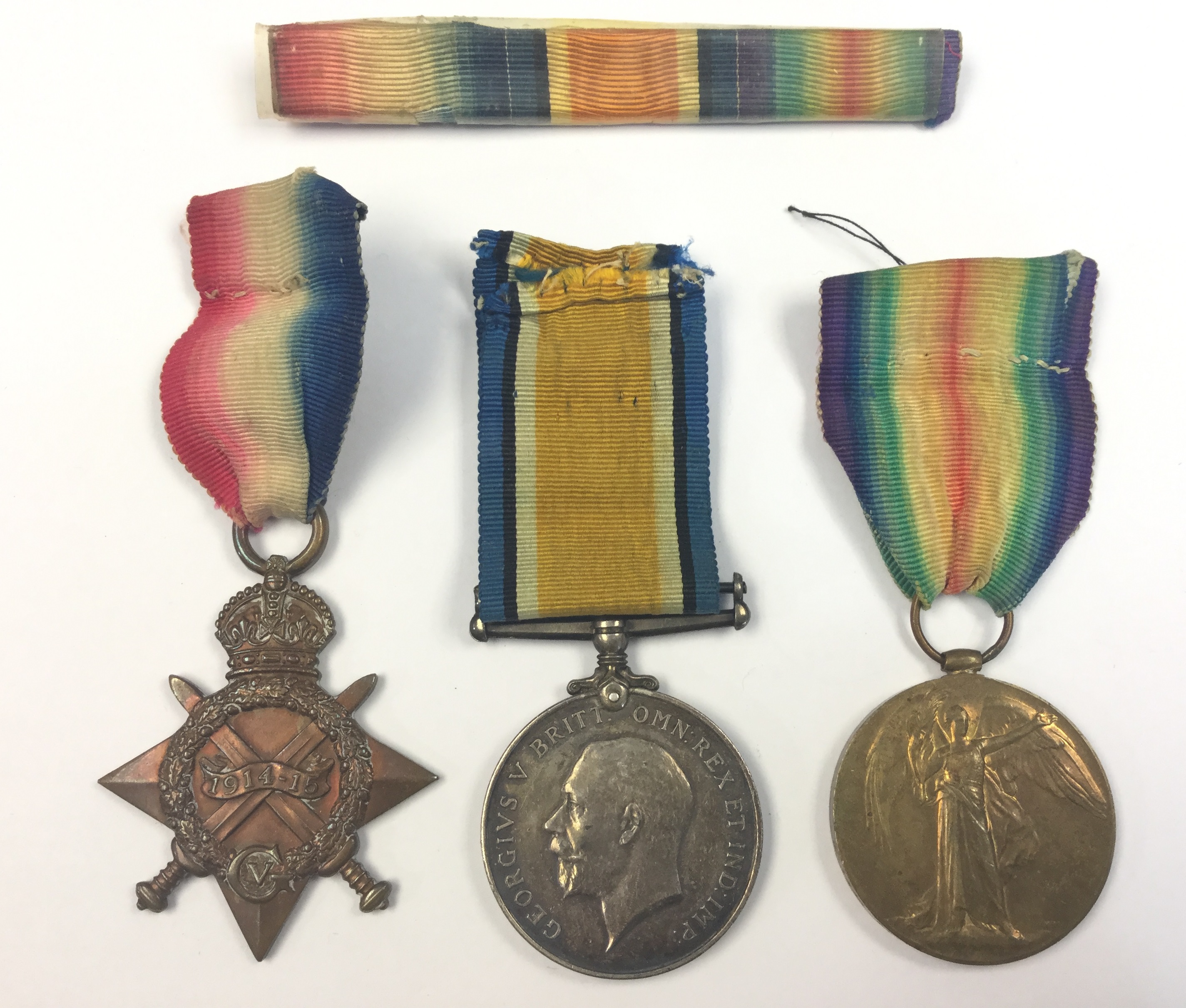 WWI British 1914-15 Star, British War Medal, Victory Medal to K-1445 Pte A Burchell,