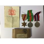 WW2 British Africa Star, Defence Medal and War Medal to AL Kirchin, RAF.
