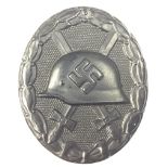 WW2 Third Reich Verwundetenabzeichen 1939 in Schwarz - Wound badge 1939 in Black. Pin marked "46".