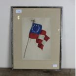 An inreresting early framed American flag study