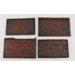 A set of four bronzed electrotype plaquettes of New Testament scenes, from models by Francesco