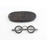 A very scarce pair of "Martin's Margin" steel spectacles, made by Benjamin Martin c.1750, having