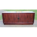 A Danish design 1970s rosewood sideboard by Dryland, H.78cm, L:186cm D.49cm