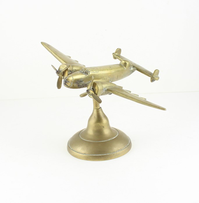 A period model WWII "Avro Manchester" paper weight, the heavy bomber fashioned from Canadian gun