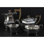 A four piece Art Deco silver tea and coffee set, by Viner's Ltd, assayed Sheffield 1936-8,