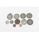 A collection of coins, to include; A Zuid Afrikaansche Republiek 1892 silver 5 schillings, George