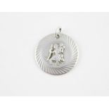 A Georg Jensen silver circular St.Christopher pendant, verso impressed "G J Ltd" and "Silver",