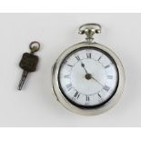 A scarce George III silver pair cased Thomas Ollive fusee pocket watch, c.1788, key wind, having