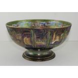A scarce Wedgewood Fairyland Lustre pedestal bowl, designed by Daisy Makeig-Jones for Wedgewood, (