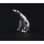 A David Andersen Norwegian novelty silver polar bear salt/pepper shaker, fashioned as a seated polar