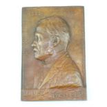 Louis Pasteur (1822-1895), biologist and chemist, a cast bronze memorial plaquette, by Pierre-