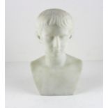 A c19th marble bust of a boy signed FW and dated 1852. H.21cm W.14cm  Condition: no chips and no