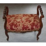 Richard Harris interest: A late 19th century walnut window seat, in the Louis XV style, width 66cm,